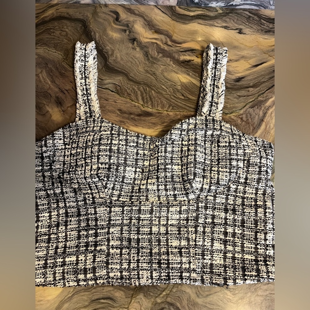 Steve Madden tweed tank crop new
